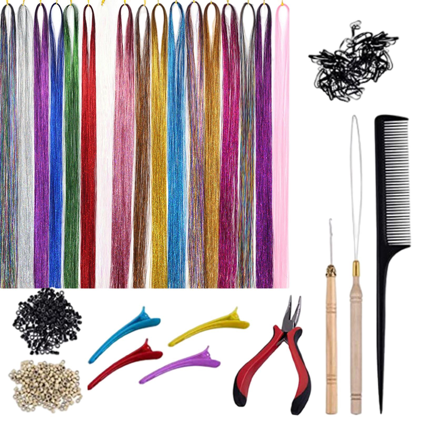 Tinsel Hair Extensions Kit with Micro Beads - Wowcher