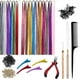 thumbnail image 2 of de oropel para extensiones de cabello, 12 colores con herraentas, 2400 hebras, accesorios para el cabello con para Cosplay, año - El 120CM Macarena Oropel de extensión de cabello, 2 of 8