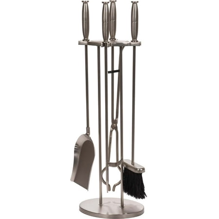 Dagan Five Piece Fireplace Tool Set Pewter Walmart Com