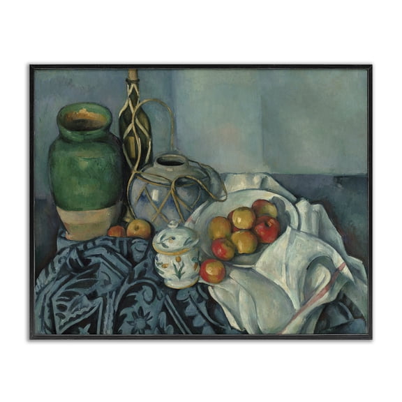 Stupell Industries Classic Cezanne Apples Still Life Food & Beverage Painting Black Framed Art Print Wall Art, 30 x 24