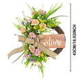 thumbnail image 3 of YOHAVEN Spring Flower Wreath Door Hanging with Bow, Artificial Greenery Front Door Wreath Holiday Decorations for Wall Fireplace Living Room Wedding Home Decor 17", 3 of 9