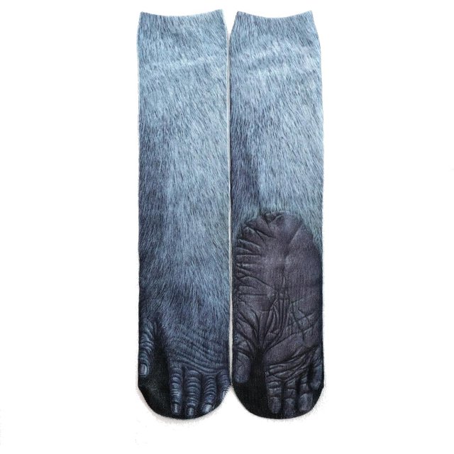 3D Animal Print Heat Transfer Socks Unisex Adult Cat & Dog Foot Paws Themed Unique Digital Socks Long Socks
