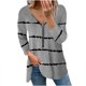 thumbnail image 1 of Camiseta de manga larga con estampado de rayas clásicas y cuello en V para mujer Fridja  fksj3006, 1 of 5