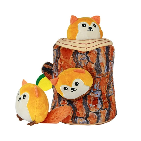 IFOYO Dog Puzzle Toys, Squeaky Interactive Hide and Seek Puppy Puzzle Plush Toys, Fox
