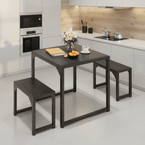 Dining Table Set for 2, Asofer Small Kitchen Table for Apartment, Black