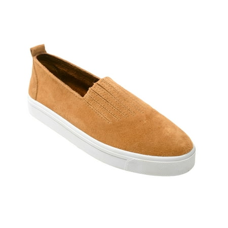 

Minnetonka Women s Gabi Slip-On Shoes Round Toe Taupe 8 1/2 M US