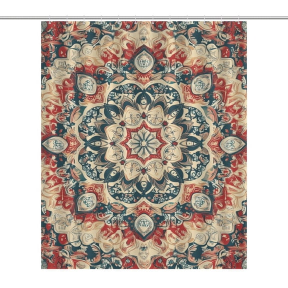 Bohemian Mandala (15) Shower Curtain Ornament Bathroom Curtains with Fabric Bathroom Decor