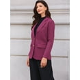 thumbnail image 4 of DARING DIVA Women's Business Casual Single Breasted Jacket Office Suit L Purple, 4 of 6