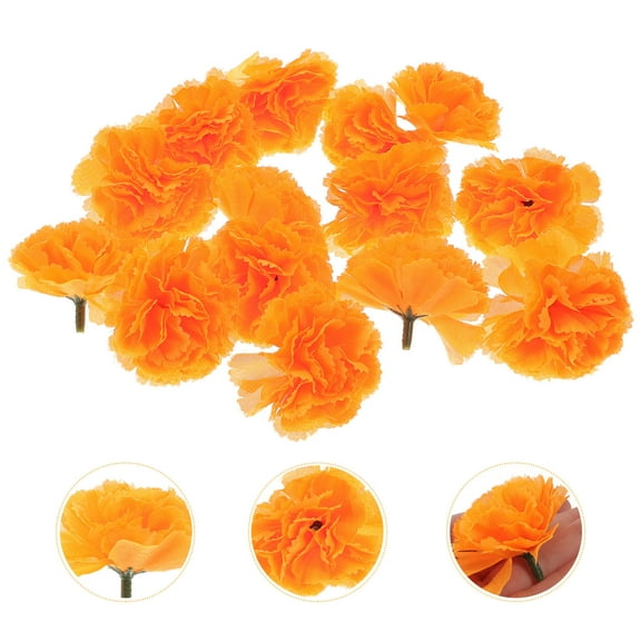 UNOMOR 50Pcs Fake Marigolds Silk Cloth Realistic Design Floral Decorations for Wedding Events