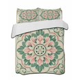 thumbnail image 2 of Pink Green Flower Twin XL Size Down Alternative Comforter, Lightweight Comforter Quilt Bedding Set with Pillow Shams Elegant Spring Floral Abstract Art All Seasons Bed Comforter Duvet Insert 68"x98", 2 of 7