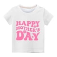 thumbnail image 3 of YLSDY Girl's Happy Mothers Day Print T Shirts Kids Crew Neck Short Sleeve Drop Shoulder Casual Tee Shirts White 11 Years, 3 of 3
