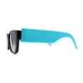 thumbnail image 3 of Womens Rectangle Mod Thick Arm Plastic Minimal Sunglasses Black Blue Smoke, 3 of 5