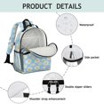 thumbnail image 4 of Light Blue Daisy Flower Pattern Backpack for School,Cute School Bag,Schoolbag with Adjustable Shoulder Straps & Padded Back,15.25"x11.5"x5.25", 4 of 5