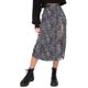thumbnail image 2 of Falda dividida en forma de A, cintura alta, elástica, suave, elegante, con estampado de leopardo, falda dividida para uso diario, leopardo negro N, 2 of 14