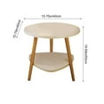 thumbnail image 3 of WEGFTDUOP Wood Side Table 19.7" Small Round Bedside End Table w/ 2-Tier Open Storage, 50x40x40 cm Portable Mini Coffee Tea Table for Living Room, Bedroom, Balcony, Space-Saving Curved Top, 3 of 6