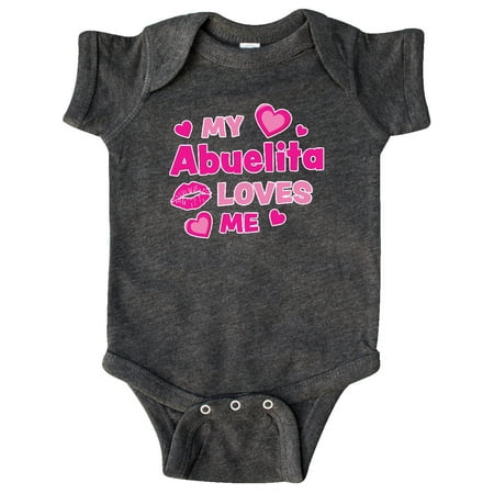 

Inktastic Valentine s Day My Abuelita Loves Me Hearts and Lips Gift Baby Boy or Baby Girl Bodysuit