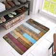thumbnail image 3 of Colored Wood Wall Rustic Planks Barn Doormat Non Slip Indoor/Outdoor Door Mat Floor Mat Home Decor, Entrance Rug Rubber Backing 23.6"(L) x 15.7"(W), 3 of 5
