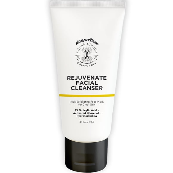 Limpiador facial Doppeltree para hombres con ácido salicílico exfoliante, sílice hidratada y carbón activado para limpiar el control de la grasa de la piel y antienvejecimiento