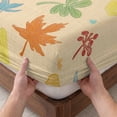 thumbnail image 3 of Twin Sze Fitted Sheet Set - Fall Maple Leaf 2 Piece Bedding Sets 16" Deep Pocket Fitted Sheet with 1 Pillowcase, Watercolor Botanical Autumn Thanksgiving Brushed Microfiber Hotel Luxury Bed Sheets, 3 of 9