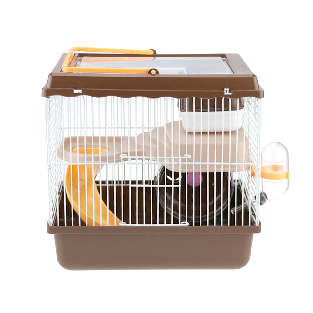 LOLIPPYY Coffee Color Chinchilla Cage Luxury Multifunctional Pet House with Water Jug and Wheel