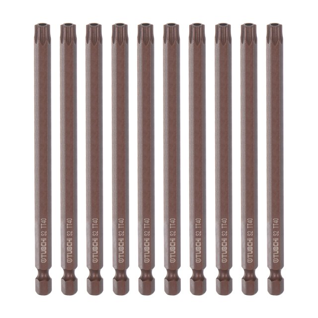 10uds T40 Torx Barrena 1/4 Hexagonal Vástago 4 Longitud Magnético Seguridad Estrella Unique Bargains