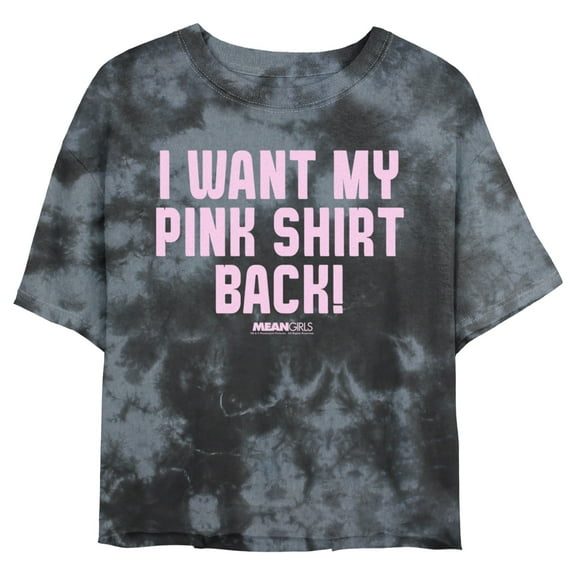 Junior's Mean Girls I Want My Pink Shirt Back Quote Graphic Crop T-Shirt Black/Charcoal 2X Large