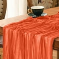 thumbnail image 3 of Boho Gauze Green Table Runner for Wedding or Dining, Fabric Decor with Soft Texture, 35x70 Inch Size, Ideal for Holiday and Party Settings, 3 of 5