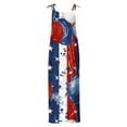 thumbnail image 5 of Wiyuqeen Women's 4th of July Overalls Linen Spaghetti Strap Romper Jumpers Independence Day Harem Jumpsuits Plus Size Casual Beach Jumpers, 5 of 6