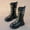 X-Black46, variant on YMNXA Big Kids Girls Boots Non Slip Side Zipper Lace Up Flat Sole Fashion Comfortable Shoes For Daily Wear Black 4-4.5 Years