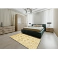 thumbnail image 5 of Ahgly Company Machine Washable Indoor Square Abstract Brown Gold Area Rugs, 5' Square, 5 of 7