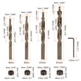 thumbnail image 2 of Uxcell 4pcs 5/16"-15/32" Round Shank Pocket Hole Drill Bit 13/64" Tip W M8-M12 Depth Stop Collar and Wrench, 2 of 6