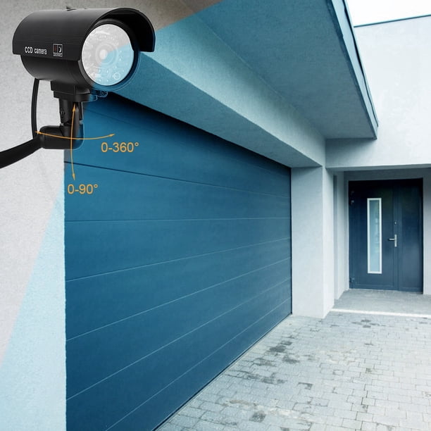Cámara CCTV cámara de seguridad falsa antirrobo de la cámara simulada antirrobo del flash LED negro oficina para el hotel del supermercado
