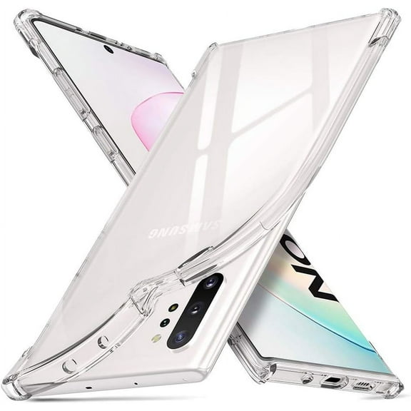 Case for Samsung Note 10 , Note 10  5G Clear Slim Protective Cover with 4 Reinforced Corners Bumper Transparent TPU for Samsung Galaxy Note 10 Plus/Note 10 Plus 5G(2019) Clear