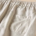 thumbnail image 5 of WREESH Womens Cotton Linen Pants Solid Color Pocket Lace Splicing Lantern Trousers Beige, 5 of 9