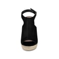 thumbnail image 6 of BLISSFUL STEP Mother's Day Women's Peep Toe Slingback Platform Wedge Heel Sandals Black 10, 6 of 7