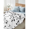 thumbnail image 5 of Black Botanical Flat Sheets Only Full Size, Soft Breathable Bed Top Sheets for Mattress, Watercolor Summer Botanical Luxury Bedding Flat Sheets for Home Hotel Bedroom Bed Protection, 5 of 9