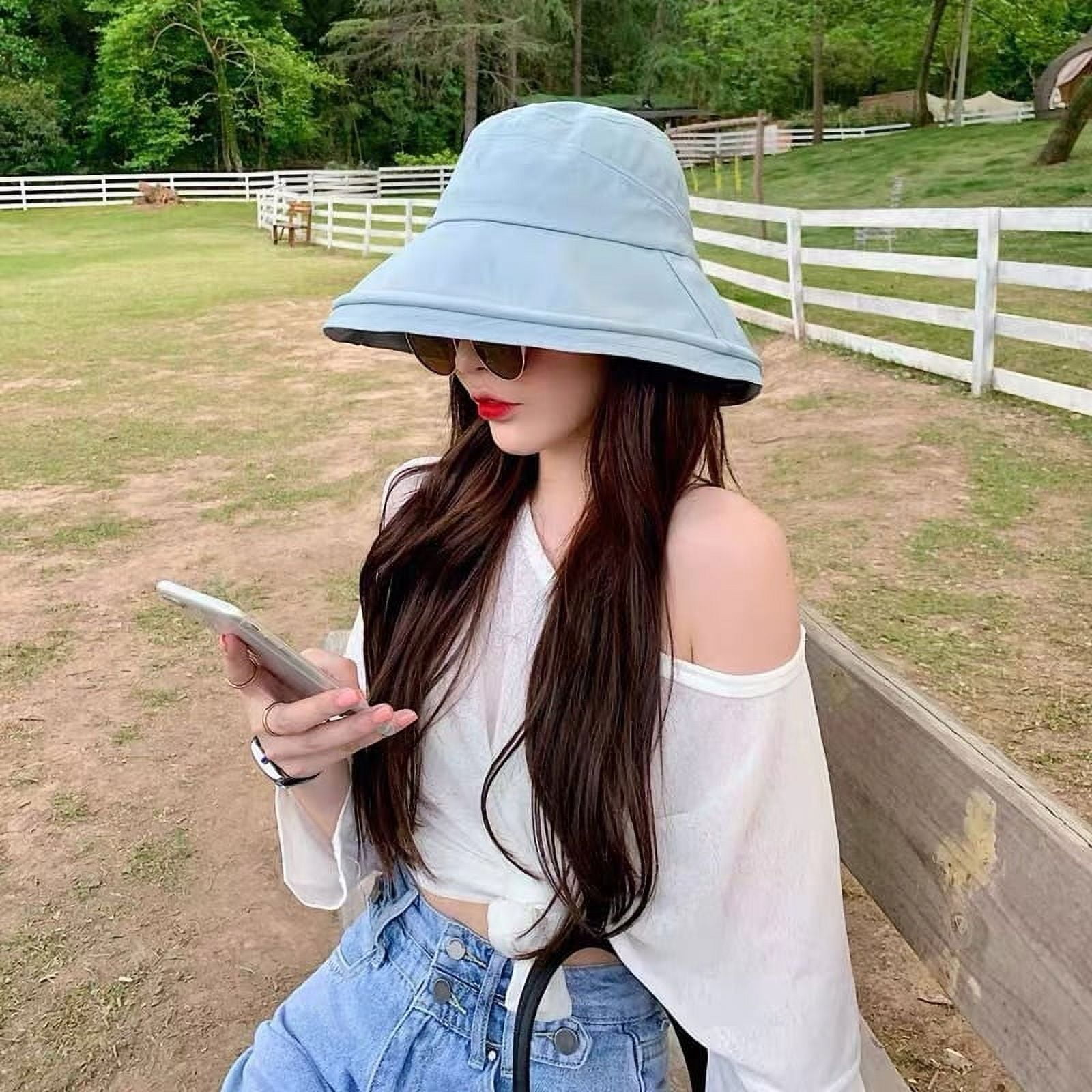 COCOpeaunt New Unisex Cotton Ladies Bucket Hat Women Summer Sunscreen Panama Hat Sunbonnet Outdoor Fisherman Cap Beach Cap Bucket Hat Men