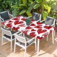 thumbnail image 2 of Valentine's Day Table Cloths for 6 Foot Rectangle Tables, Red Heart Love Modern Minimalist Patio Waterproof Elastic Fitted Tablecloths, Washable Rectangular Table Cover for Camping, 2 of 8
