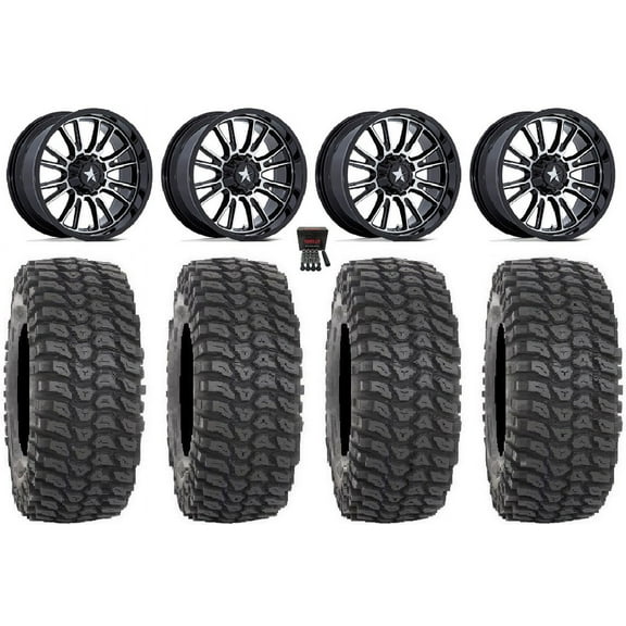 MSA ThunderLips 14" Wheels Machined 30" XCR350 Tires Can-Am Commander Maverick Renegade Outlander Defender