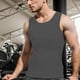 thumbnail image 1 of Camiseta de tirantes de cuello redondo para hombre, color liso, ajustada, de malla elástica en cuatro direcciones, moldeadora, de poliéster., 1 of 3