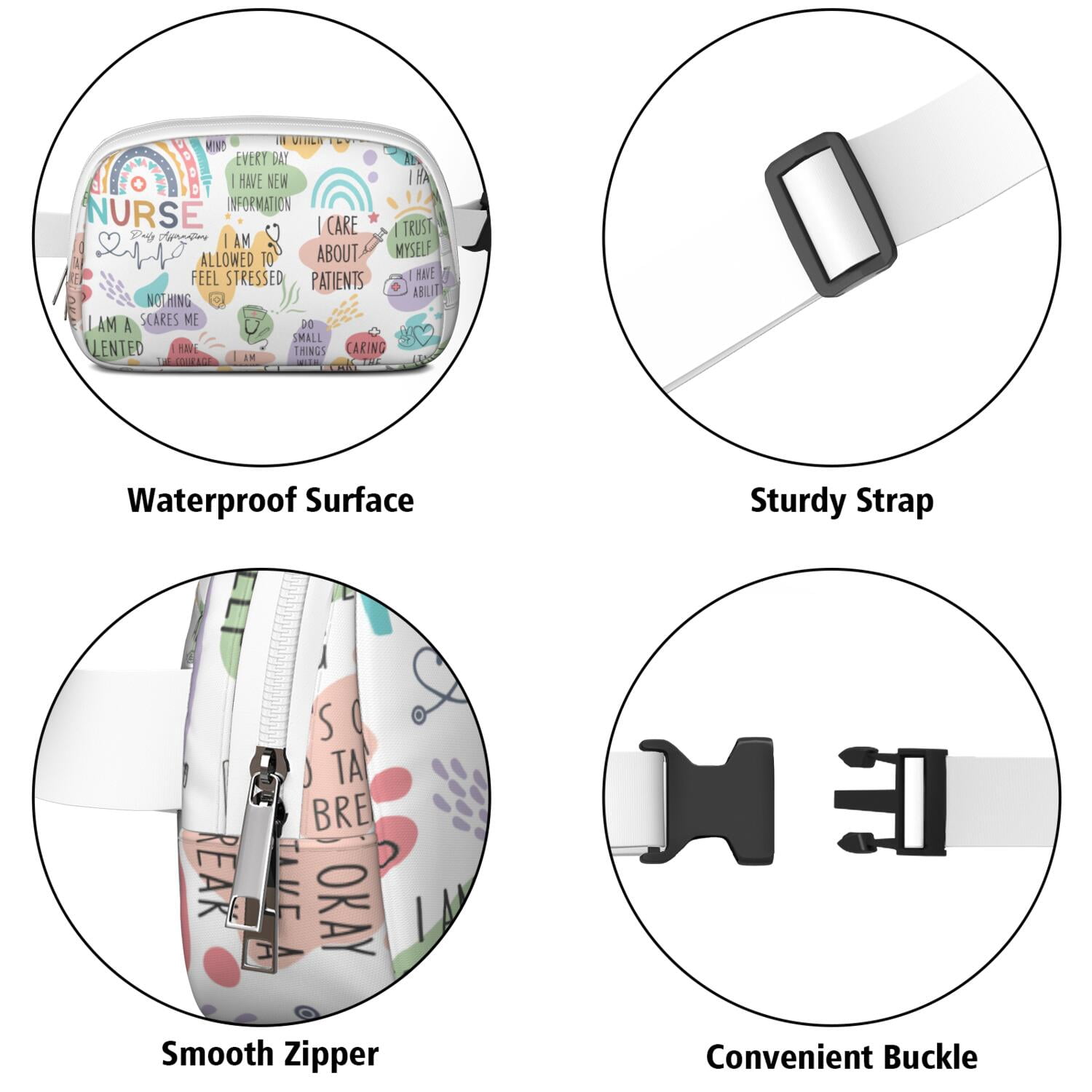 Cute Nurse Aesthetic Belt Bag – Funny Nurse Life Fanny Pack Gift for Nursing Students & Healthcare Heroes, Comfortable & Stylish