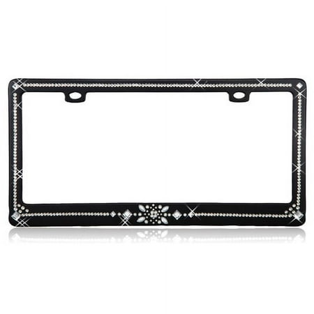 Princess Diamond Black License Plate Frame