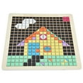 thumbnail image 2 of Niños DIY mosaico de madera rompecabezas niños educación temprana tablero de píxeles juguetes de inteligencia, 2 of 9