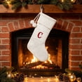 thumbnail image 6 of Christmas Stockings with Initials, Personalized Embroidered Monogram 16.5 Inches Knitted Christmas Stockings Fireplace Xmas Stockings for Family Holiday Party Decoration White Red Letter, 1Pcs, 6 of 7