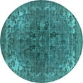 thumbnail image 1 of Ahgly Company Indoor Round Oriental Light Blue Industrial Area Rugs, 8' Round, 1 of 4