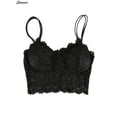 thumbnail image 5 of Spencer Womens Sexy Lace Backless Bralette Bra Vest Crochet Tank Camisole Padded Bra Crop Top Lingerie "M,Black", 5 of 7