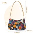 thumbnail image 3 of FORMRS Womens Shoulder Bag with Chain Strap Clutch Purse Cute Tote Handbag, Bright Colorful Flowers Pattern, 3 of 7