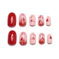 thumbnail image 2 of Hake Nails Rhspayh Valentines Short Almond con corazón rojo x24, 2 of 7
