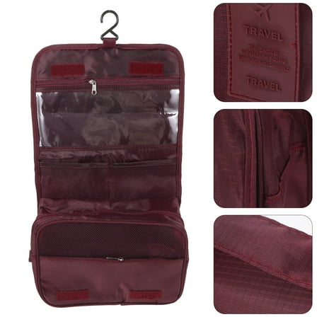 ELAYARD Foldable Makeup Bag Hanging Organizer Rosy for Travel Essentials