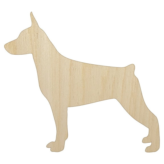 Miniature Pinscher Min Pin Dog Solid Wood Shape Unfinished Piece Cutout Craft DIY Projects - 4.70 Inch Size - 1/8 Inch Thick